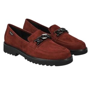 New Mephisto Burgundy Velvet Leather Loafers Chic Sz 9